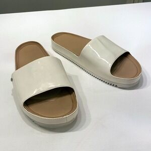 Authentic Ugg Women's Cream Ivory Jayne Patent Leather Sandals Slides US Size 10